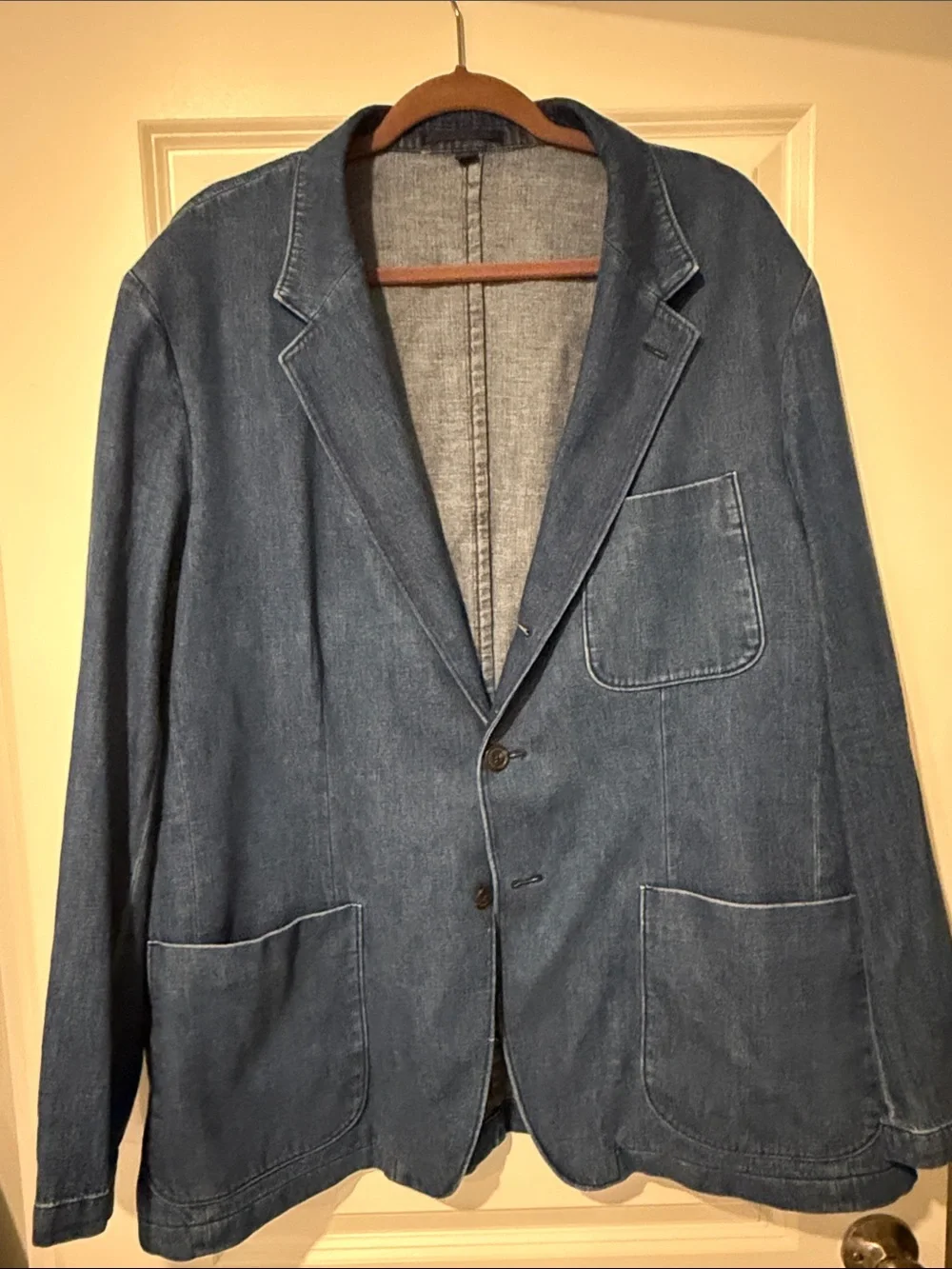 J. Crew Denim Blue three-roll two button Casual Blazer